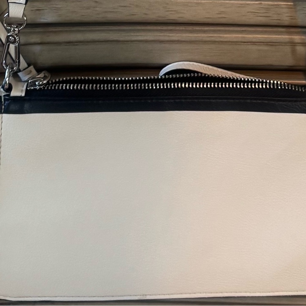 Calvin Klein Black and White Leather Bag